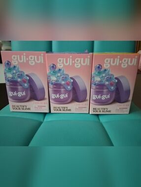 NIB 3 LARGE gui-gui Slime Kits With Charms Decorations And Surprise Pet Animal